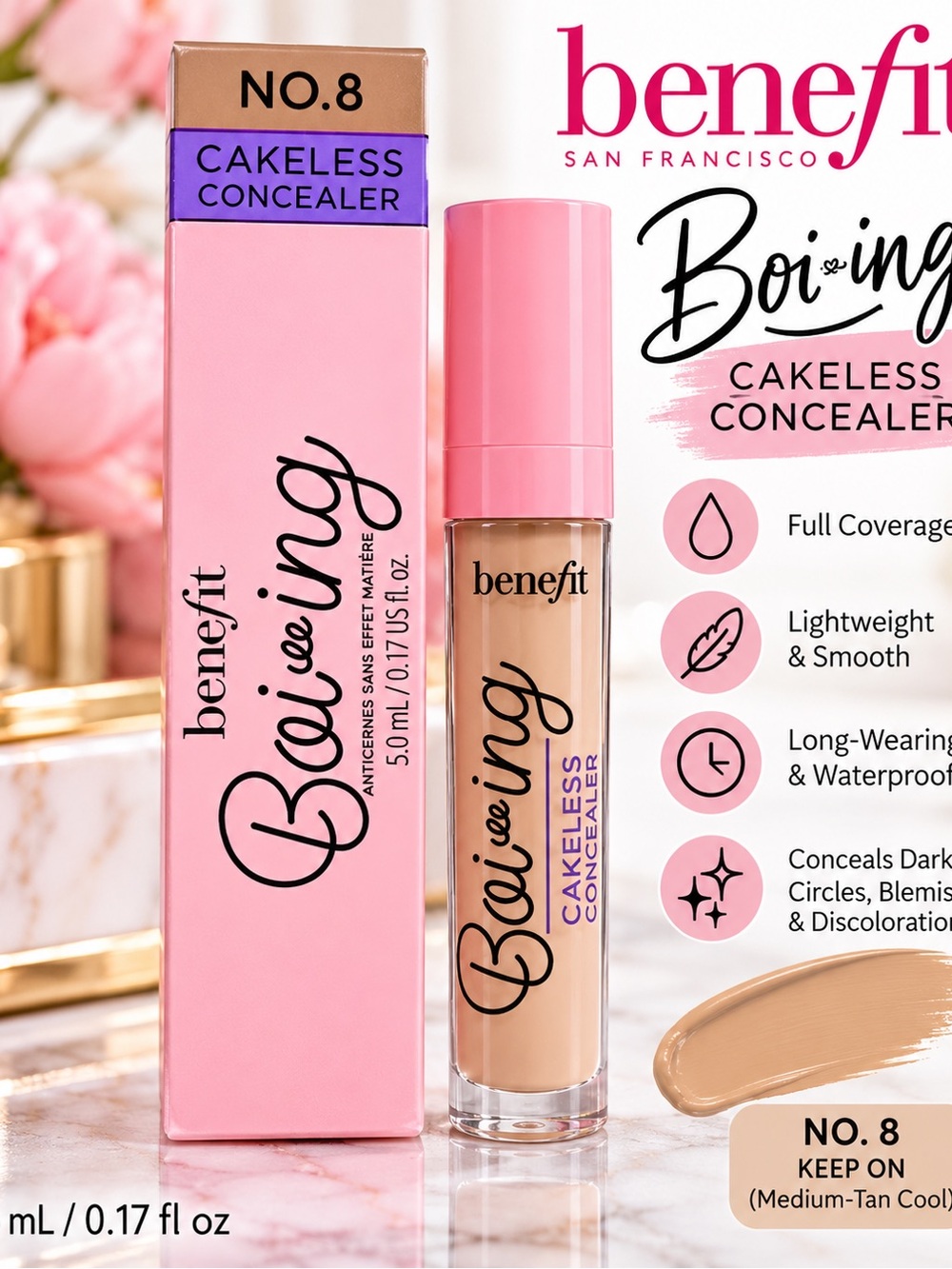 Benefit Boi-ing Cakeless Concealer No. 8 Keep On - Pink & Beige